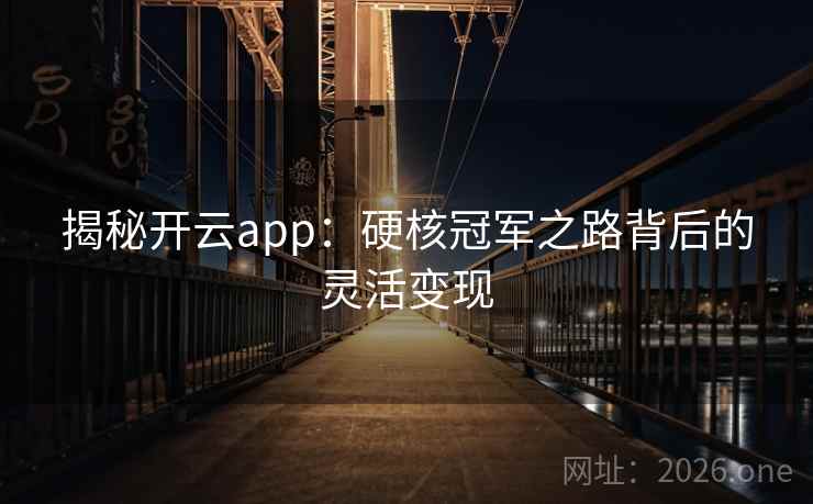 揭秘开云app：硬核冠军之路背后的灵活变现  第2张