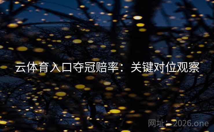 云体育入口夺冠赔率:关键对位观察 第2张 云体育入口夺冠赔率:关键对位观察 第2张