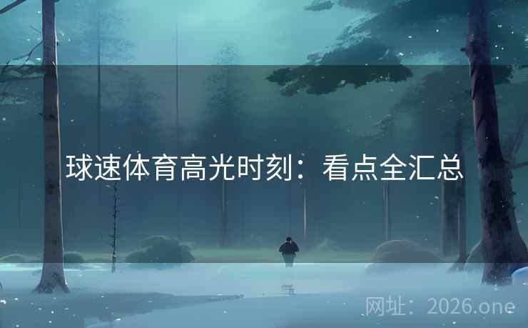 球速体育高光时刻：看点全汇总